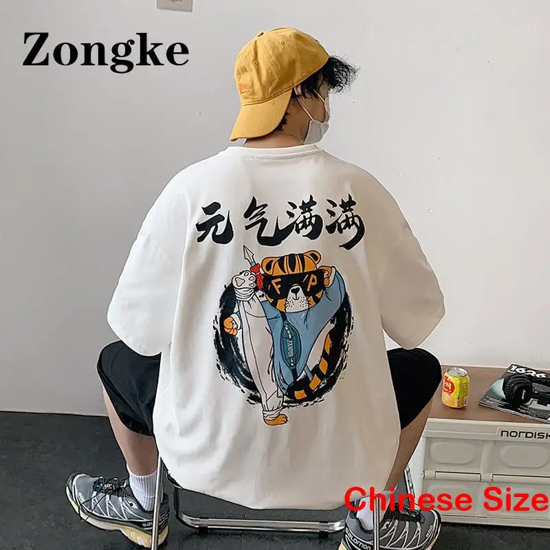 

Рубашка Zongke мужская с принтом, уличная одежда в японском стиле, Винтажная футболка, размеры 5XL, лето 2023