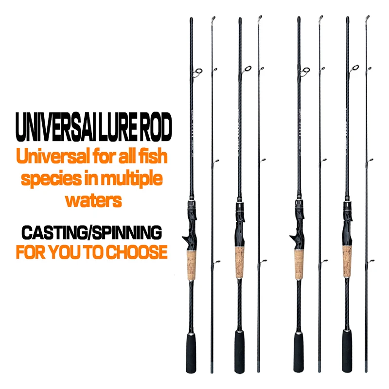 

Ultralight Carbon ML Spinning Casting High Sensitivity Fishing Rods 2 Section Travel Surfing Lure Pole 1.8m 1.65m Line 8-15lb