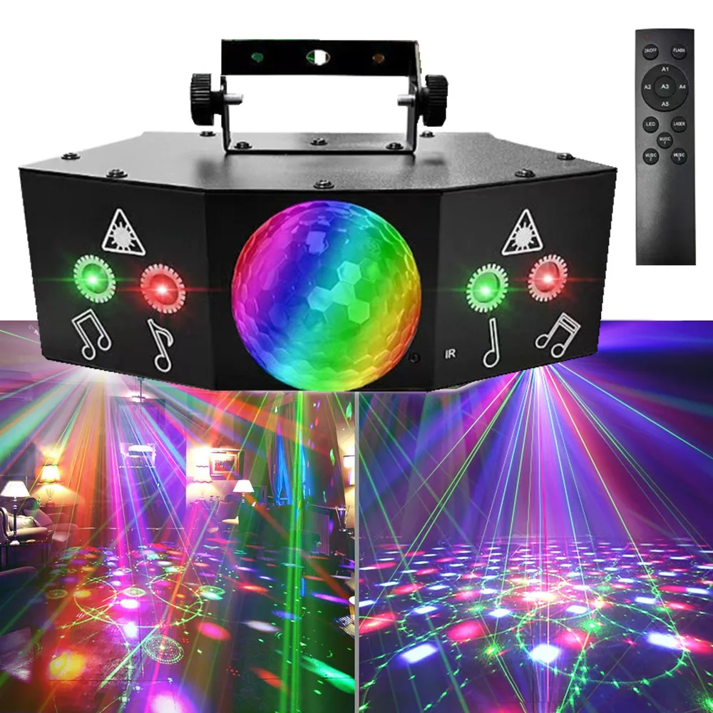 5 Eyes Home Party Light DMX Disco Laser Stage Lights LED Strobe Lighting DJ Rave Projector Music for Club Parti Nightclub