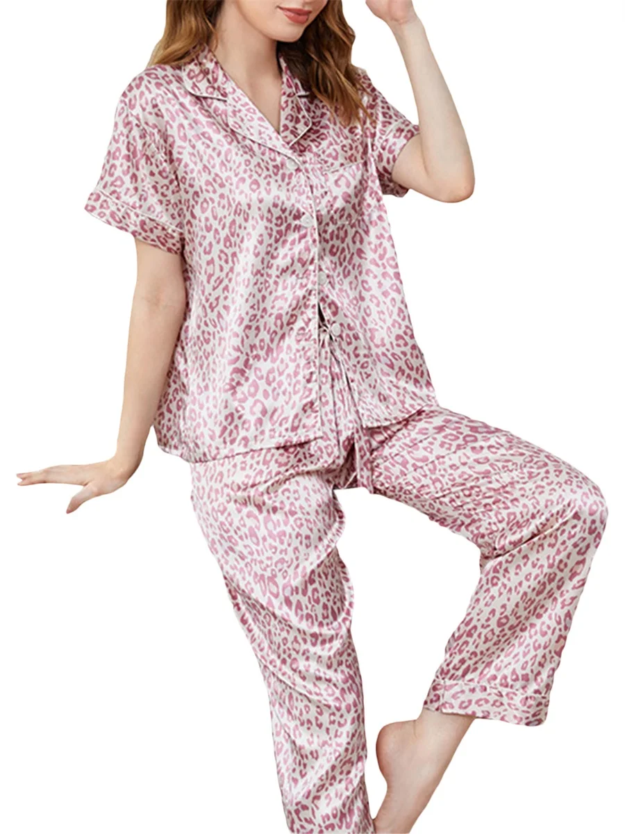

Пижама YILEEGOO Женская с длинным рукавом, шелковая атласная пижама на пуговицах, комплекты для женщин, классическая женская модель
