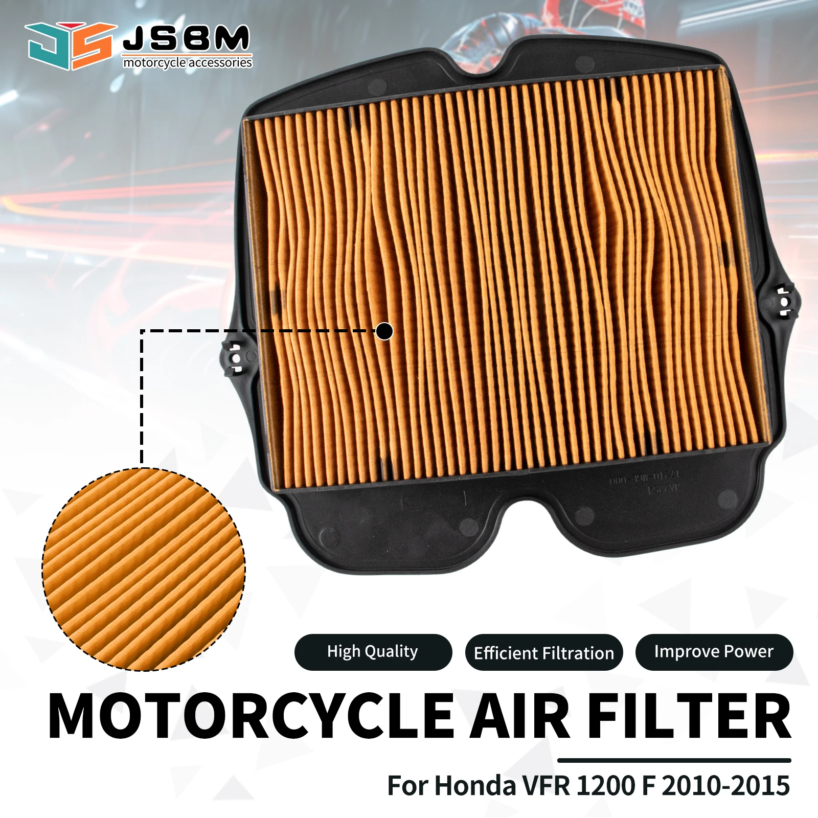 Фото JSBM — мотоаксессуары: воздушный и масляные фильтры для HONDA VFR1200 DCT, VFR1200F, VFR1200X Crosstourer (2010–2019 гг.) — 17210-MGH-640, 17210-MGE-000 №1
