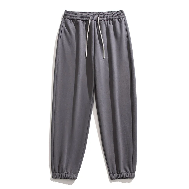 

New Youth Spring Autumn Loose Relaxed Sports Pants For Men'S Pure Color Fashion Comfortable Versatile Harlan 9-Point Trousers
