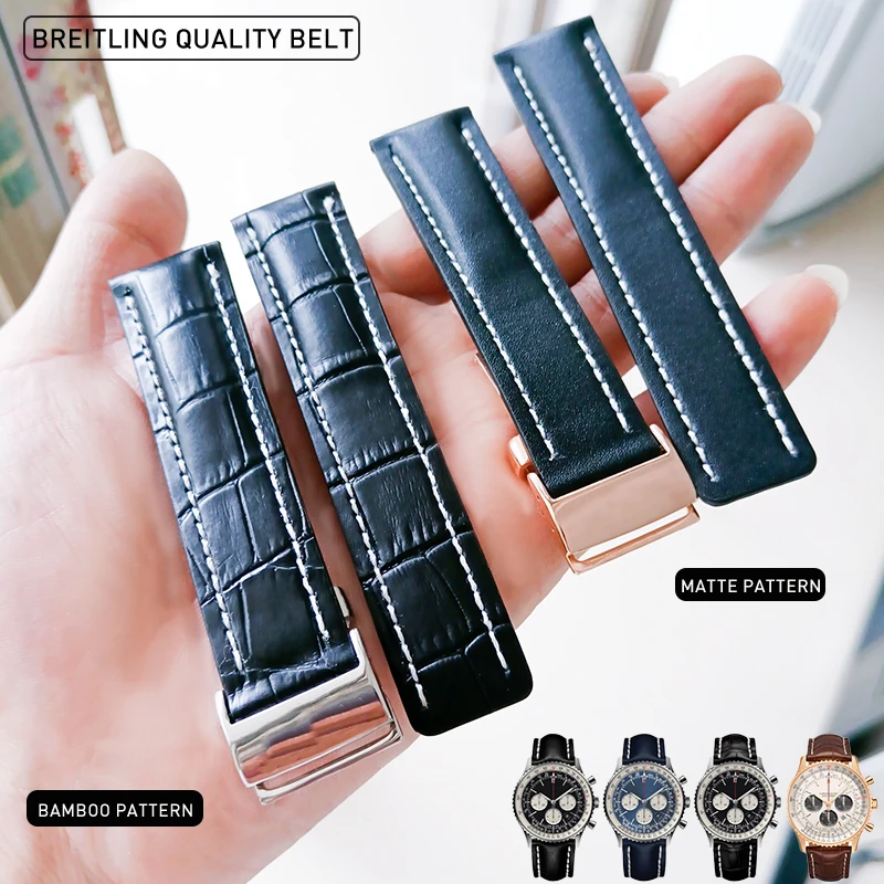 Watch Band For Breitling SUPEROCEAN AVENGER NAVITIMER Watch Accessorie Genuine Leather Men Watch Strap Watch Bracelet Belt Chain