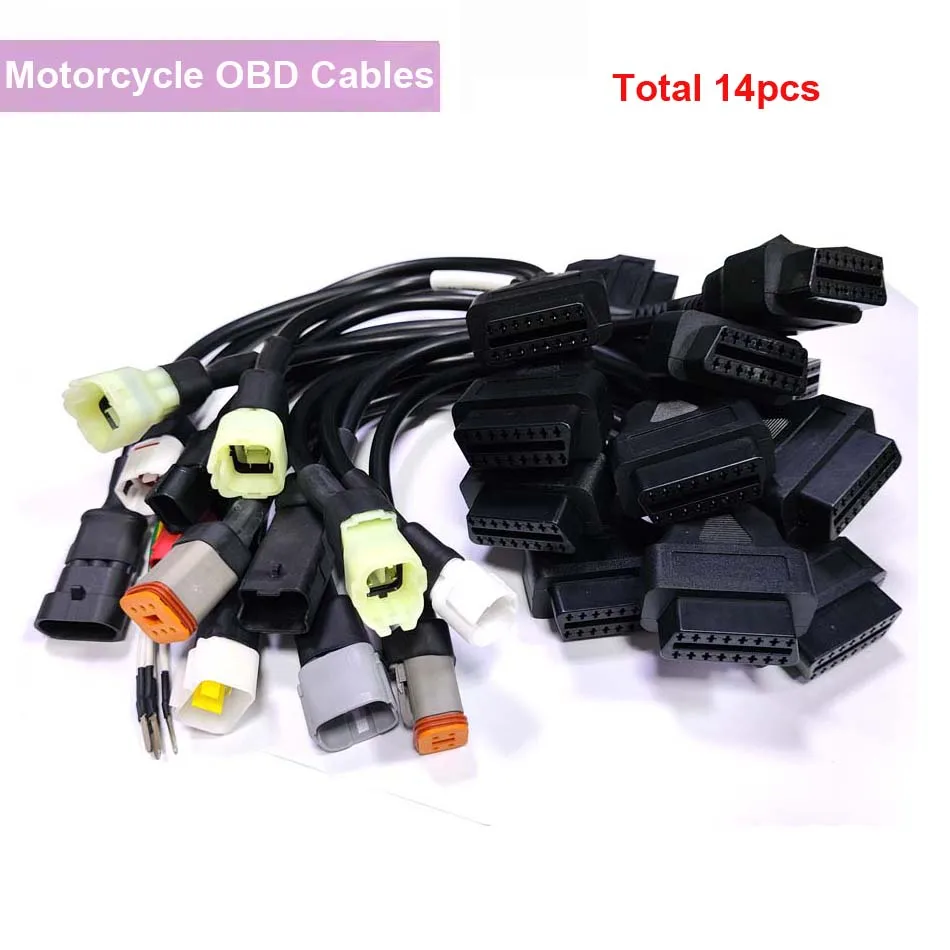 

14 шт. OBD2 кабель для Kawasaki KTM Suzuki Harley 6Pin для Yamaha Honda DUCATI 4Pin для Kymco CFMOTO 3pin мотоциклетный адаптер OBD