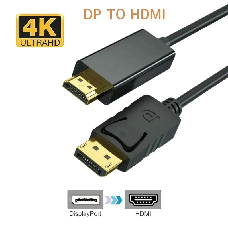 4K DisplayPort-HDMI-совместимый адаптер-конвертер 30 Гц папа DP-мама HDMI ТВ-кабель-адаптер