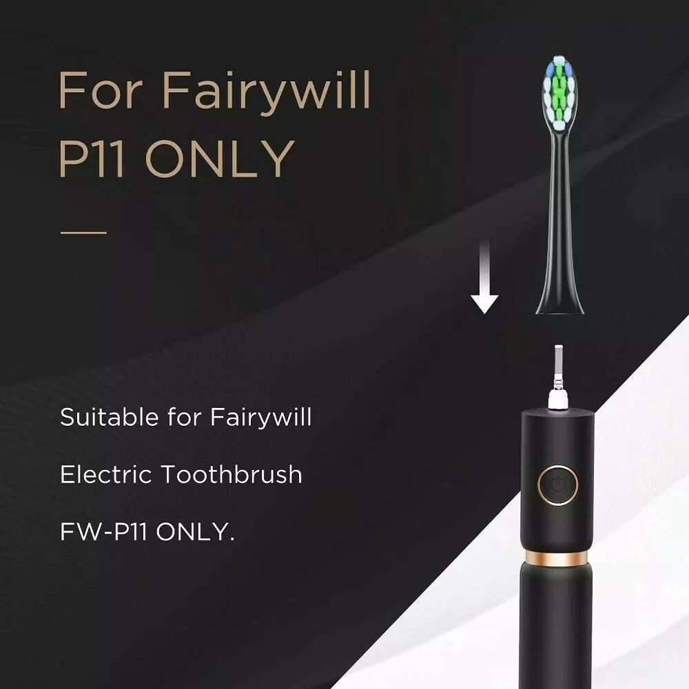 Fairywill P11 Sonic Whitening Electric Toothbrush Rechargeable USB Charger Ultra Powerful Waterproof 4 Heads and 1 Travel Case enlarge