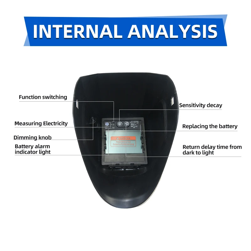 Маска сварочная с автозатемнением большой светильник 4 дуговыми датчиками