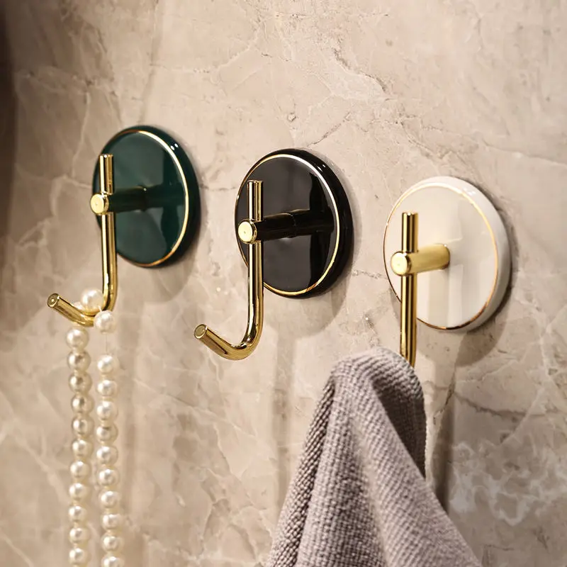 

Hook-free Bathroom Toilet Sticky Hook Strong Load-bearing Kitchen Light Luxury Creative Seamless Wall Hanging Door Rear Hook