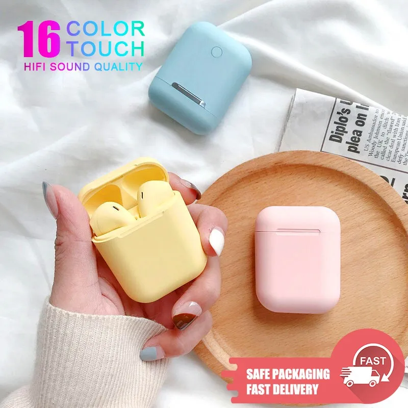 

(COD) NEW 15 Color Airpods Touch Stealth Inpods 12 12s Wireless Earphone Bluetooth 5.0 TWS HIFI Cute Macaron Color I12 For