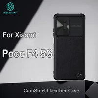 for xiaomi poco f4 case nillkin camshield leather case slide lens privacy protection phone shell for xiaomi poco f4 5g cover