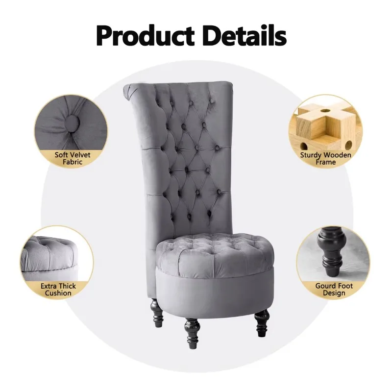 Deluxe Suite Современный бархатный стул с высокой спинкой трансформируемый