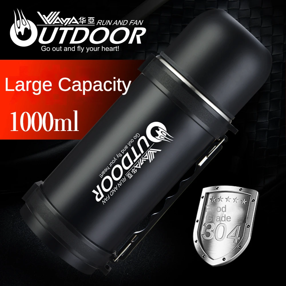 

1000ml Large Capacity Stainless Steel Thermos Portable Travel Flask Insulated Tumbler Thermo Bottle Military Style Vacuum Flask