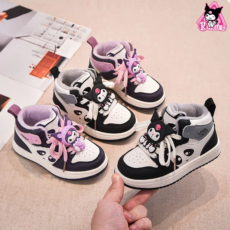 

Kawaii Sanrio Anime Sneakers Cute Kuromi Cartoon Non-Slip Lightweight Soft Sole Thick Bottom Casual Shoes Gifts for Girls Boys