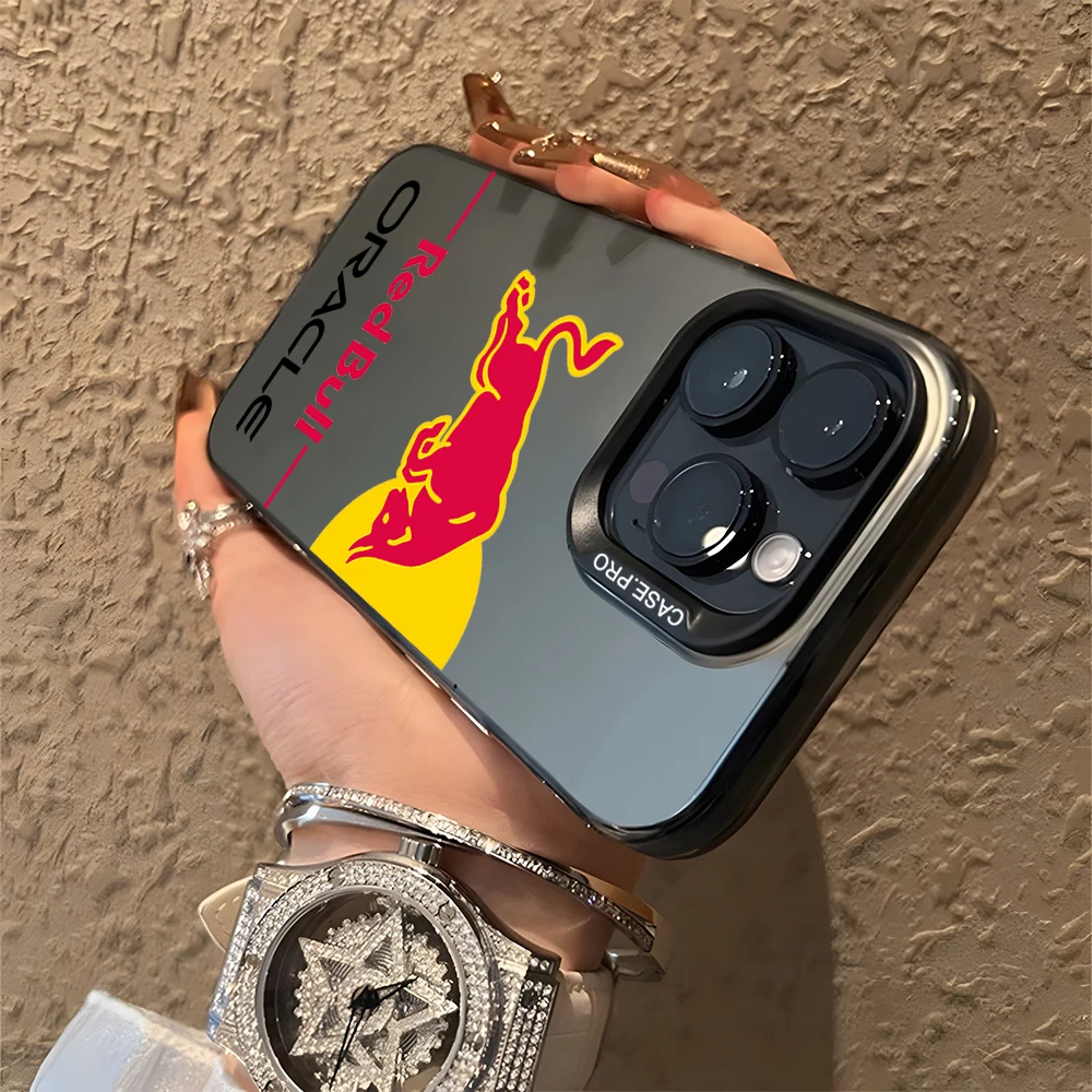 Fashion Red B-BullS Logo Phone Case Matte Colored Silver For iPhone 15 14 13 16 12 11 Pro Max Plus XS Shockproof Hard Cover