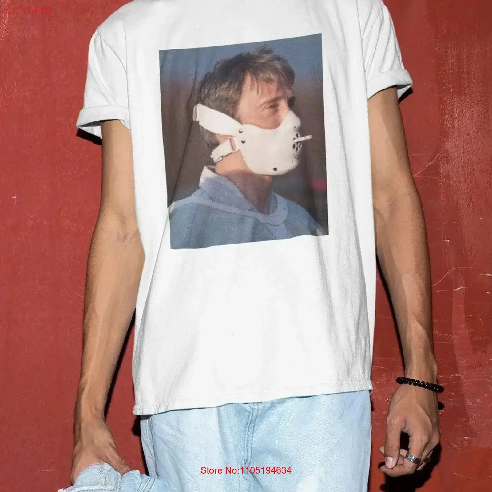 Фото Mads Mikkelsen T Shirt Hannibal  vintage Washed Casual designer clothes Versatile streetwear Stylish Breathable №1