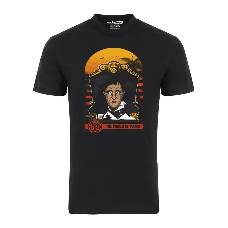 Фото Футболка с графическим рисунком в стиле 80-х годов Scarface Tony Montana в винтажном мультяшном стиле №1
