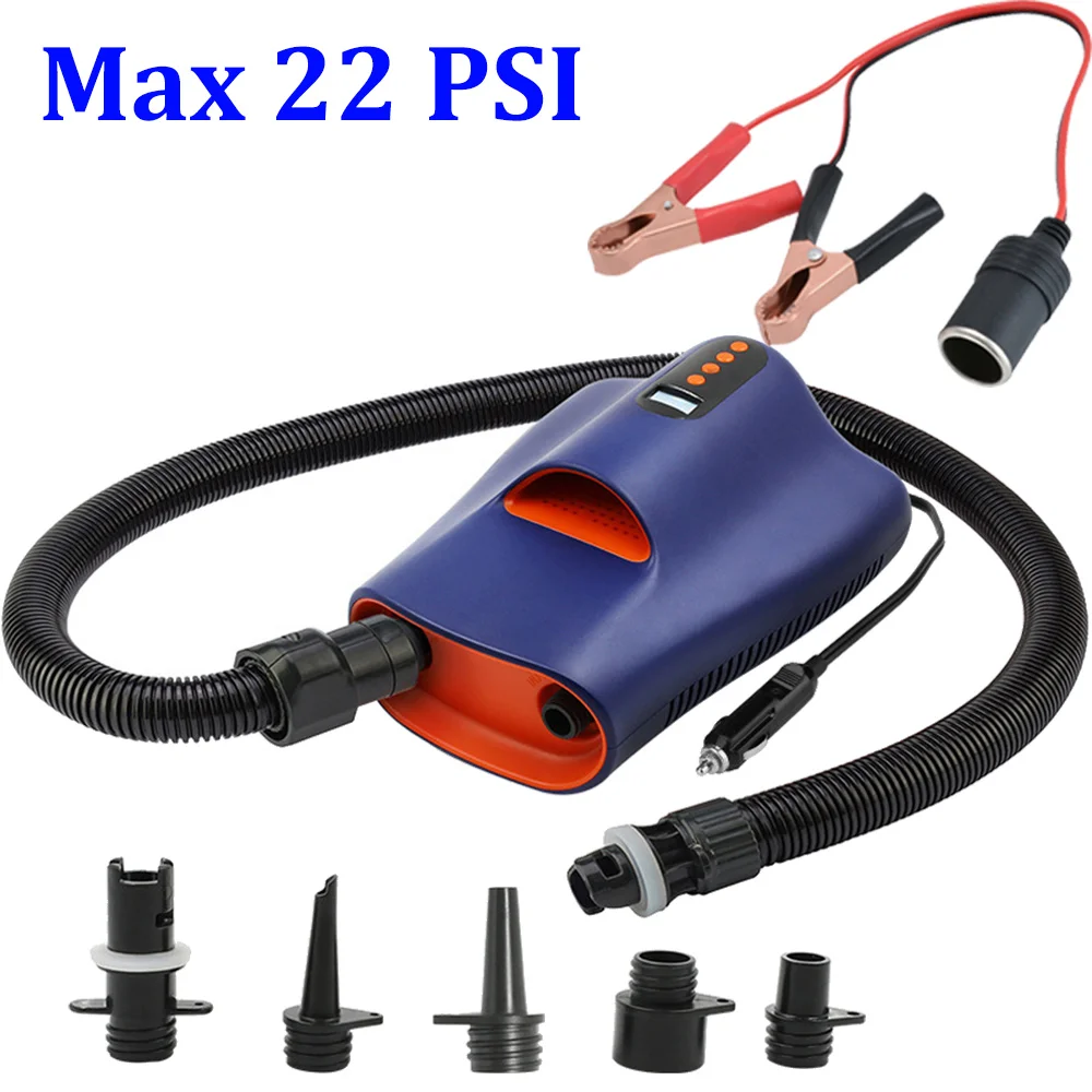 Электрический воздушный насос SUP Max двухступенчатый 12 В 22 фунта/кв. Дюйм умный