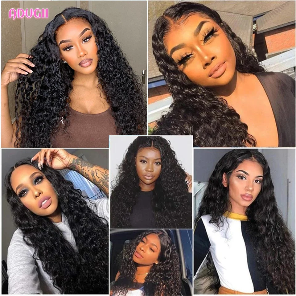 30 Inch Water Curly Lace Front Wigs Brazilian Wigs For Women Real Human Hair T Part Hair Women Wet and Wavy Lace Frontal Wig enlarge