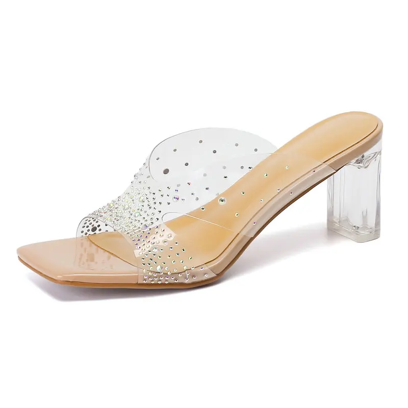 

Туфли-лодочки женские из натуральной кожи, прозрачные, на высоком каблуке, хрустальные, ПВХ, летняя обувь, пикантные, для вечеринки, свадьбы, Размеры 10 11 12