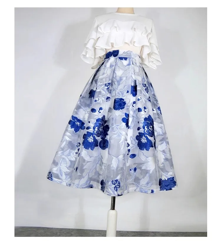 Женская весенне-летняя дизайнерская юбка с цветочной вышивкой женская