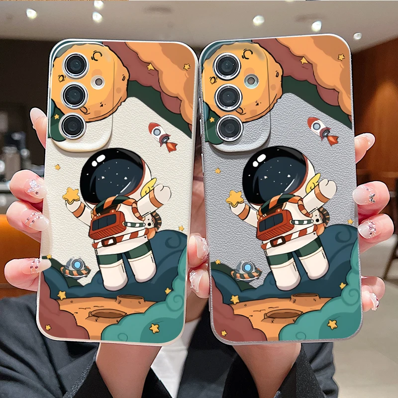 Фото Мягкий чехол с изображением мультяшного космонавта для Samsung Galaxy S26 FE S25 S24 S23 S22 Ultra A57 A37 A18 A56 A36 A26 A55 A16 A15 A54. №2