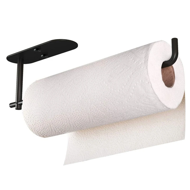 

Держатель для бумажных полотенец под шкаф-самоклеящийся или сверлильный, держатель для черного бумажного полотенца, настенное крепление д...