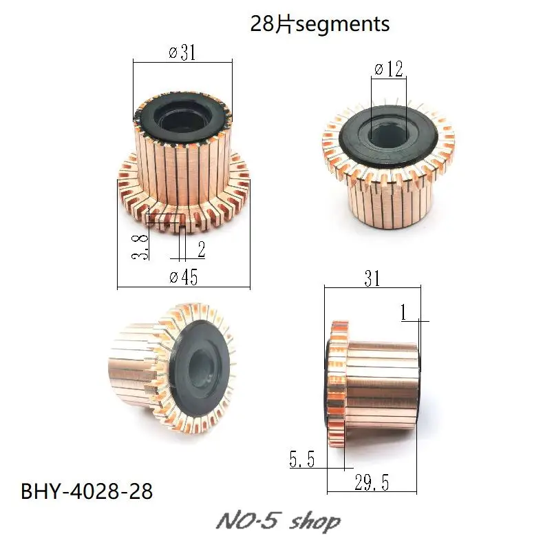 

5Pcs 31x12x29.5(31)x28P Copper Bars Electric Motor Commutator