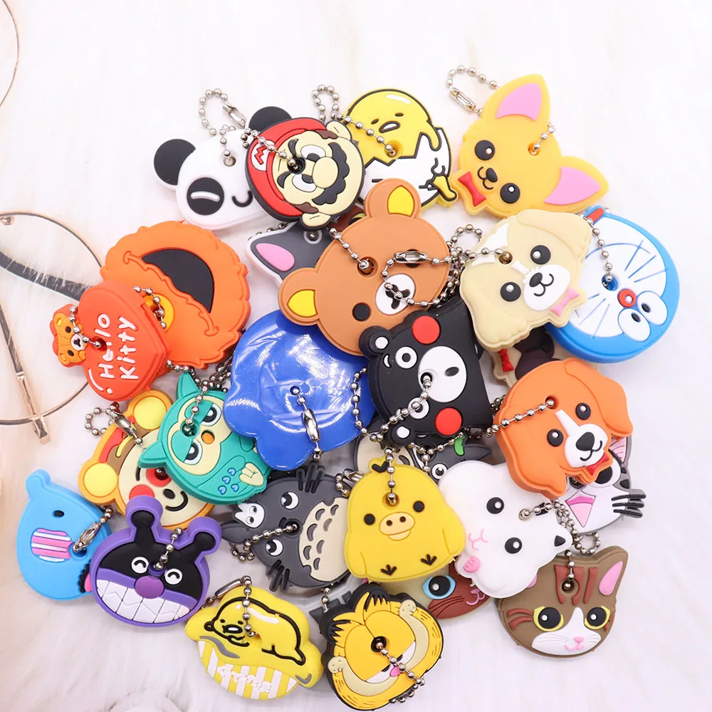1 шт. ПВХ Симпатичные животные панда собака Чи Кот мышь Модель ключ крышка модный