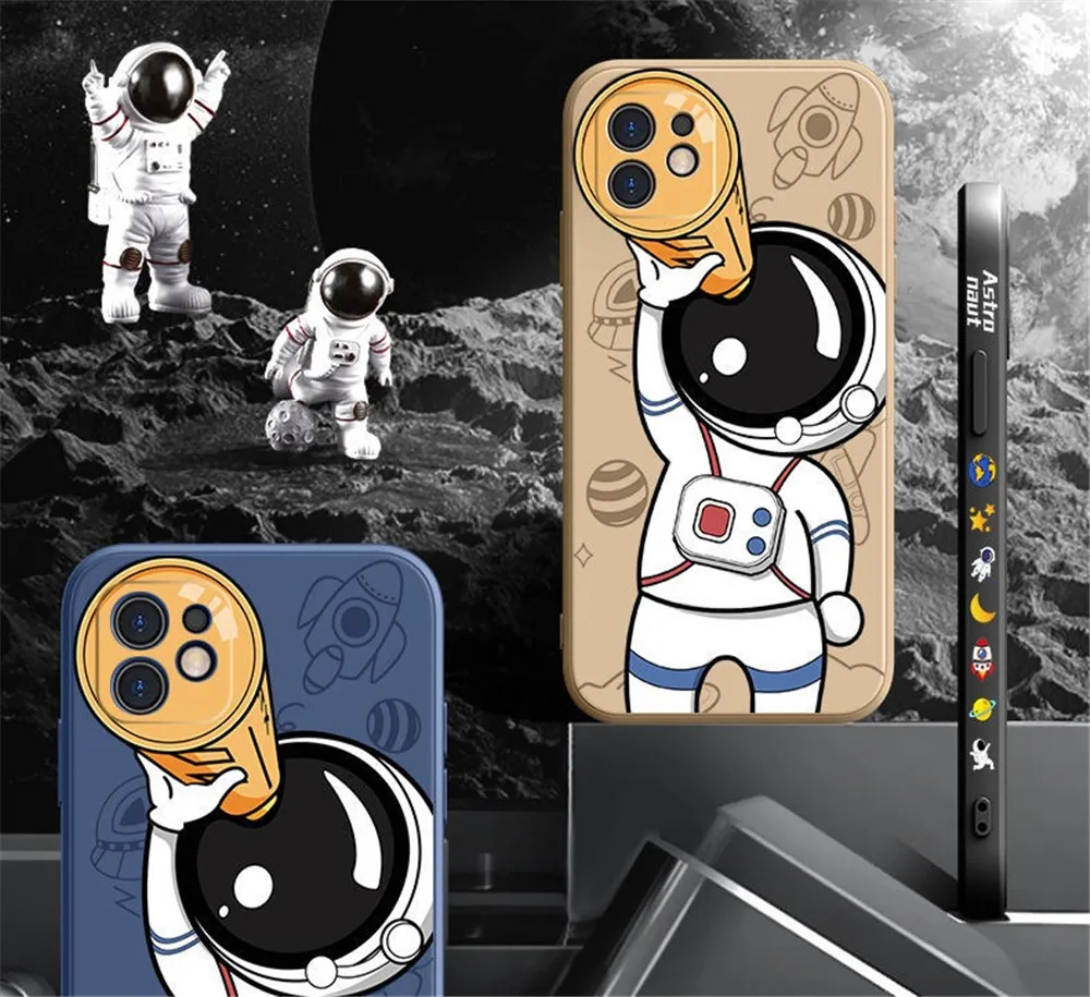 

Cute Cartoon Astronaut Star Space Case for IPhone 12 Pro Max Case 11 Pro Xr X Xs Max 7 8 Plus SE Soft TPU Shockproof Back Cover