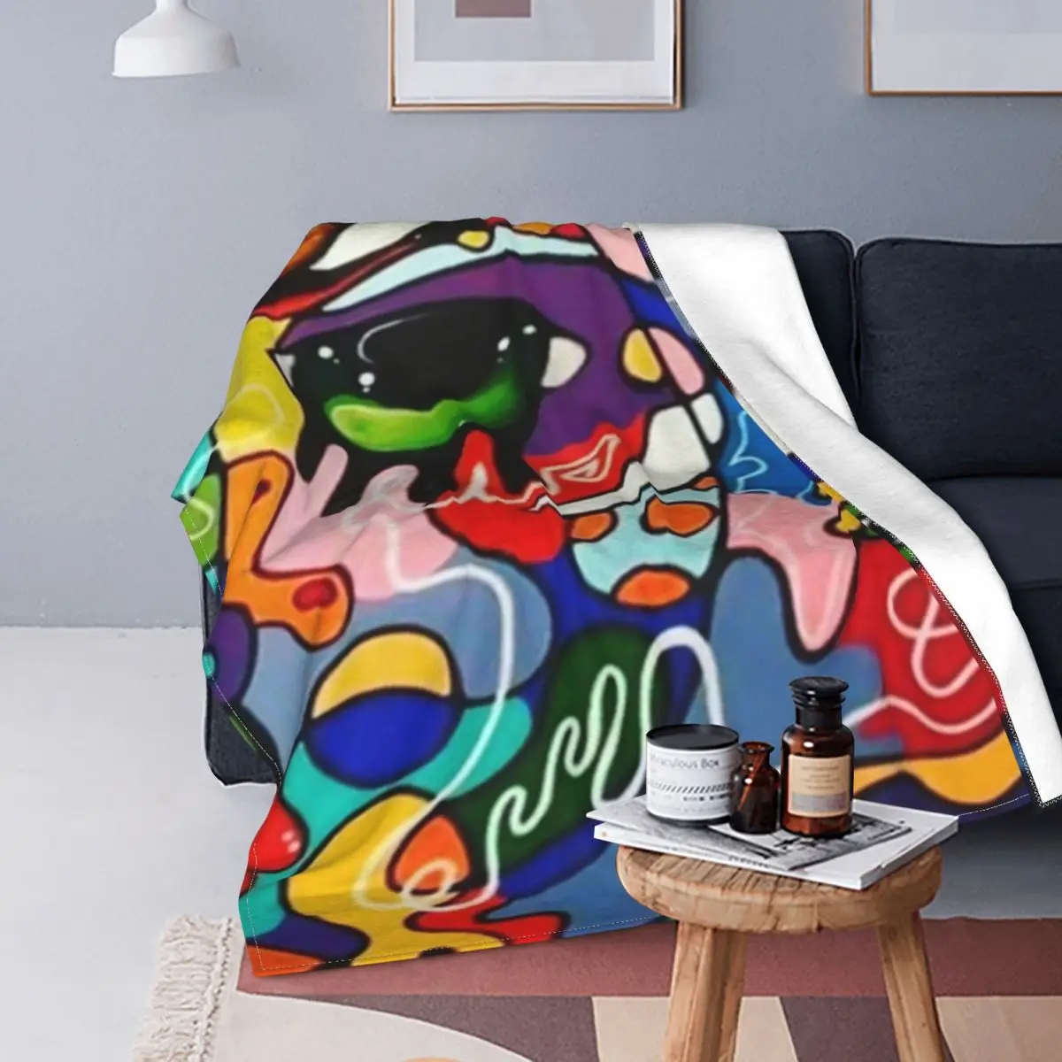 

Blue Spooky Eyes Theme Flannel Throw Blanket Bloody Eyeball Fashion Cool Summer Super Soft Cozy Personality Sofa Decor Design