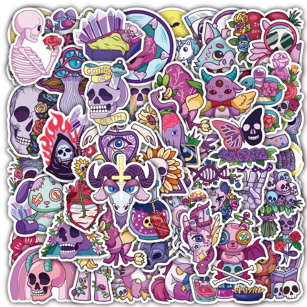

10/30/50pcs Cartoon Gothic Cool Stickers Aesthetic Graffiti Skateboard Laptop Scrapbooking Motorcycle Waterproof Stickers Decals