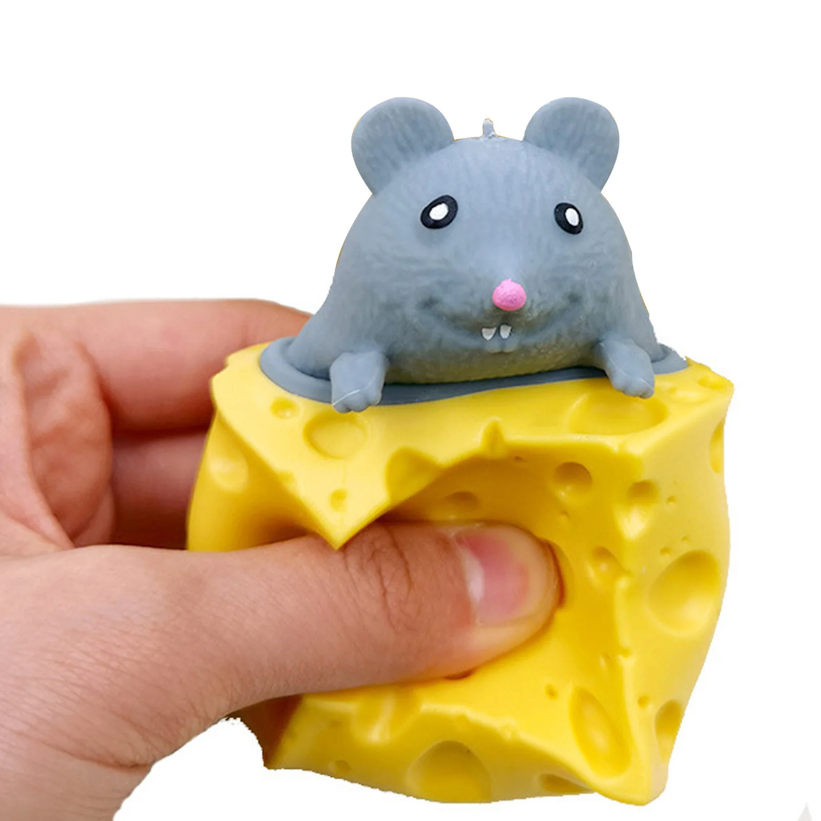 

Cute Animal Mouse Squeeze Mouse Vent Mouse Cup Decompression Toy Cheese Rubber Cheese Fidget Toys Gift Toys For Children Kids