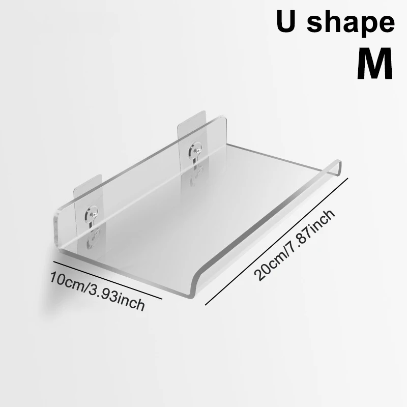 

Прозрачная акриловая настенная полка L/U-образная