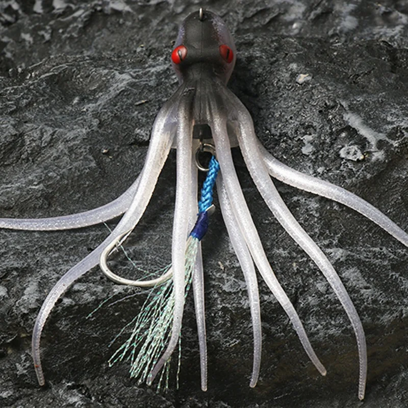 Octopus Luya Bait Wholesale 15cm/20cm Squid Soft Bait Sea Fishing Bite-resistant Luya Fake Bait Fishing Gear Road Bait Fake Bait images - 6