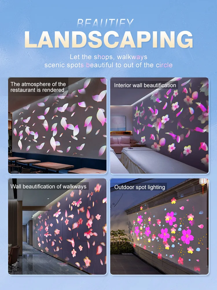 Падающие цветы динамические спецэффекты креативная атмосфера проектор свет