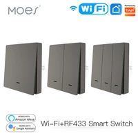 wifi smart wall light switch rf433 push button transmitter smart life tuya app remote control works with alexa google home