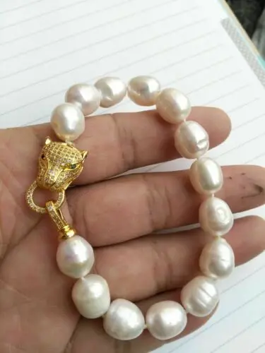 

HOT HUGE AAA 10-11MM South Sea White Pearl Bracelet 7.5-8“Inch