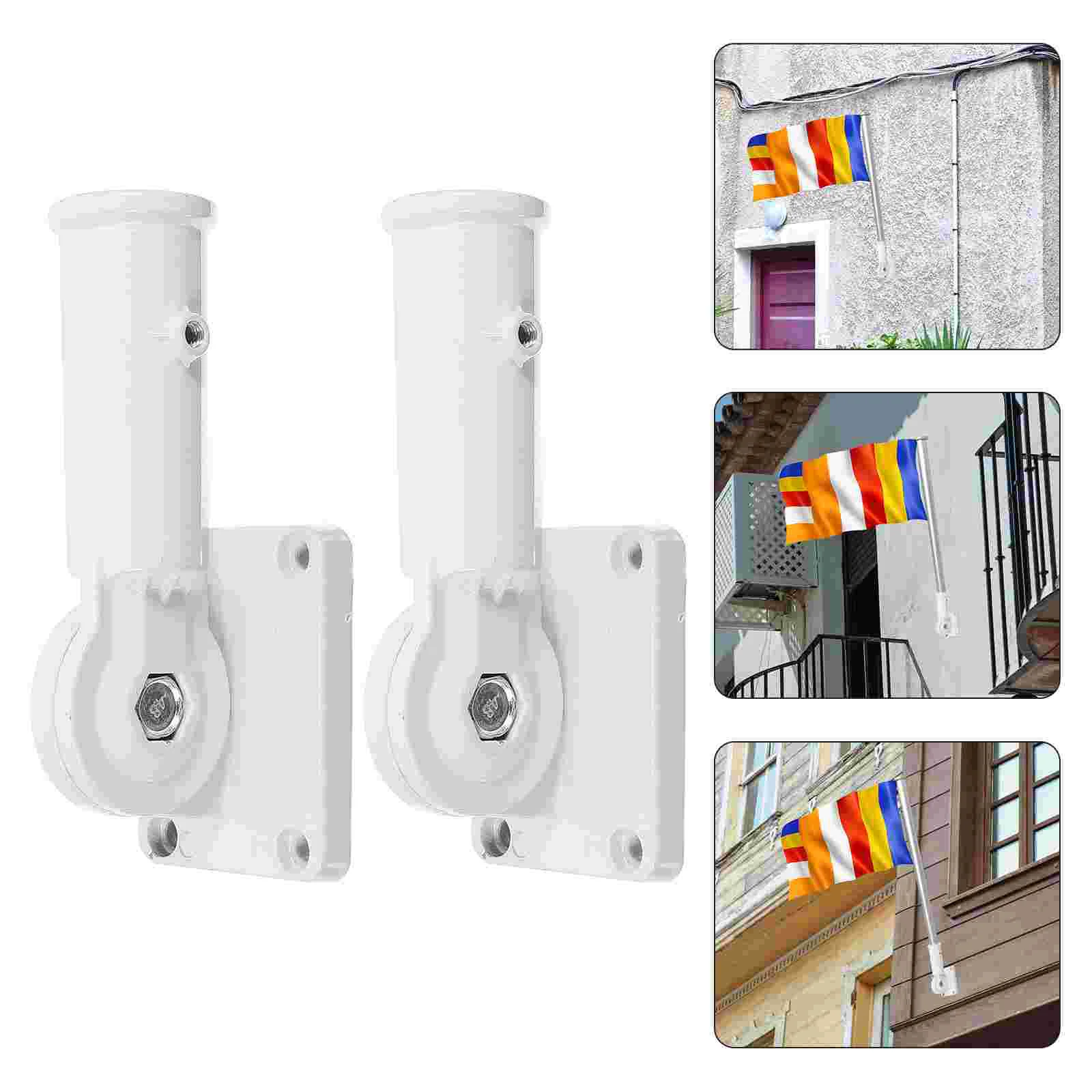 

2pcs Practical Flag Bracket Holders Adjustable Aluminium Alloy Flag Pole Holders