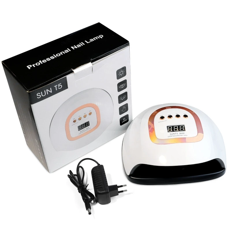 

Gel Digital Display 4 Timers UV LED Gel Light 220W for Curing Gel Nails Professional Artists Tools