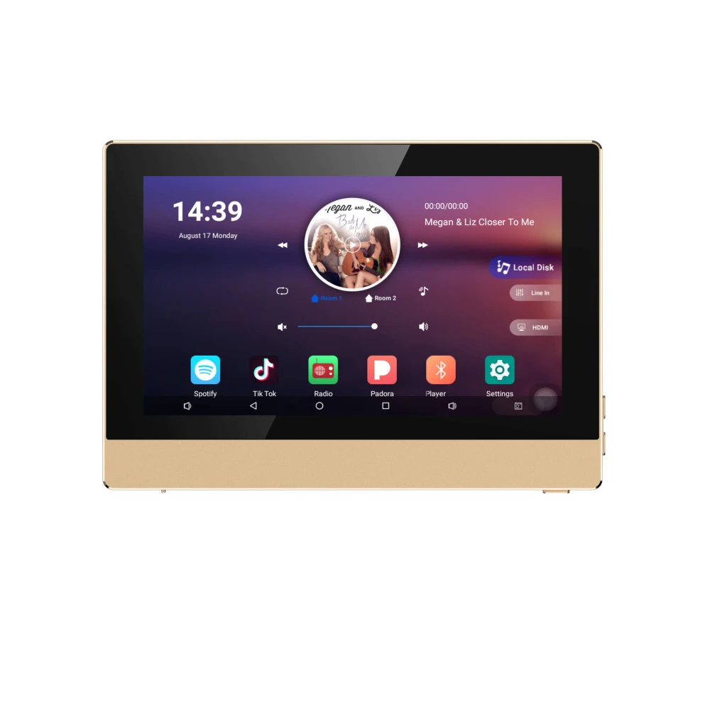 

Smart WIFI BluetoothS Audio Stereo Wall Amplifier Full Screen Touch 7-Inch 8-Channel Home Multi Room Sound System Android 8.