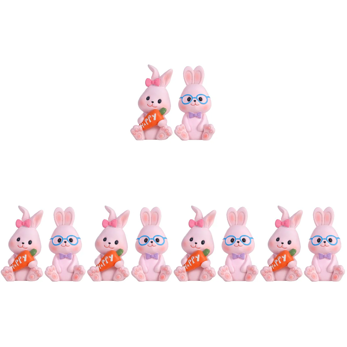 

10 pcs Miniature Figurine Fake Rabbit Figurine Cake Decoration Bunny