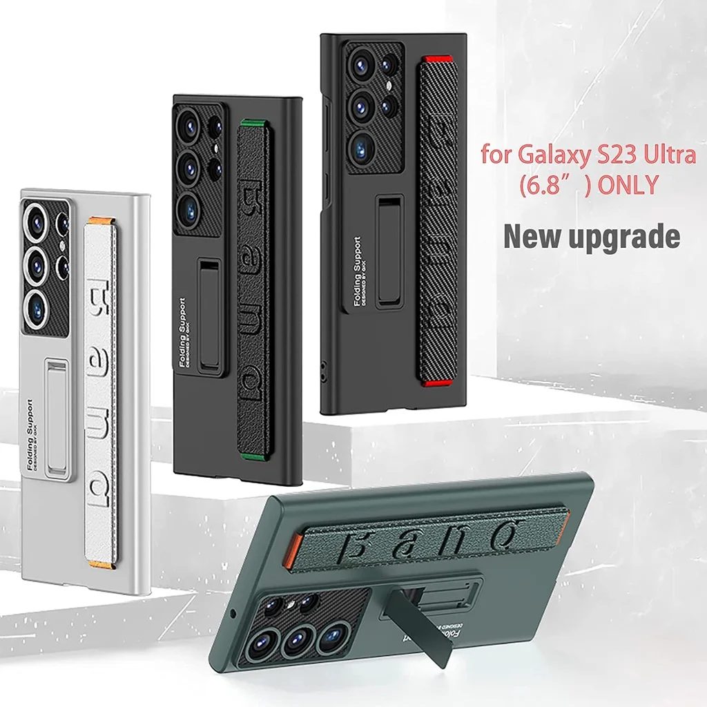 

Чехол-подставка для Samsung Galaxy S23 Ultra с защитой объектива камеры