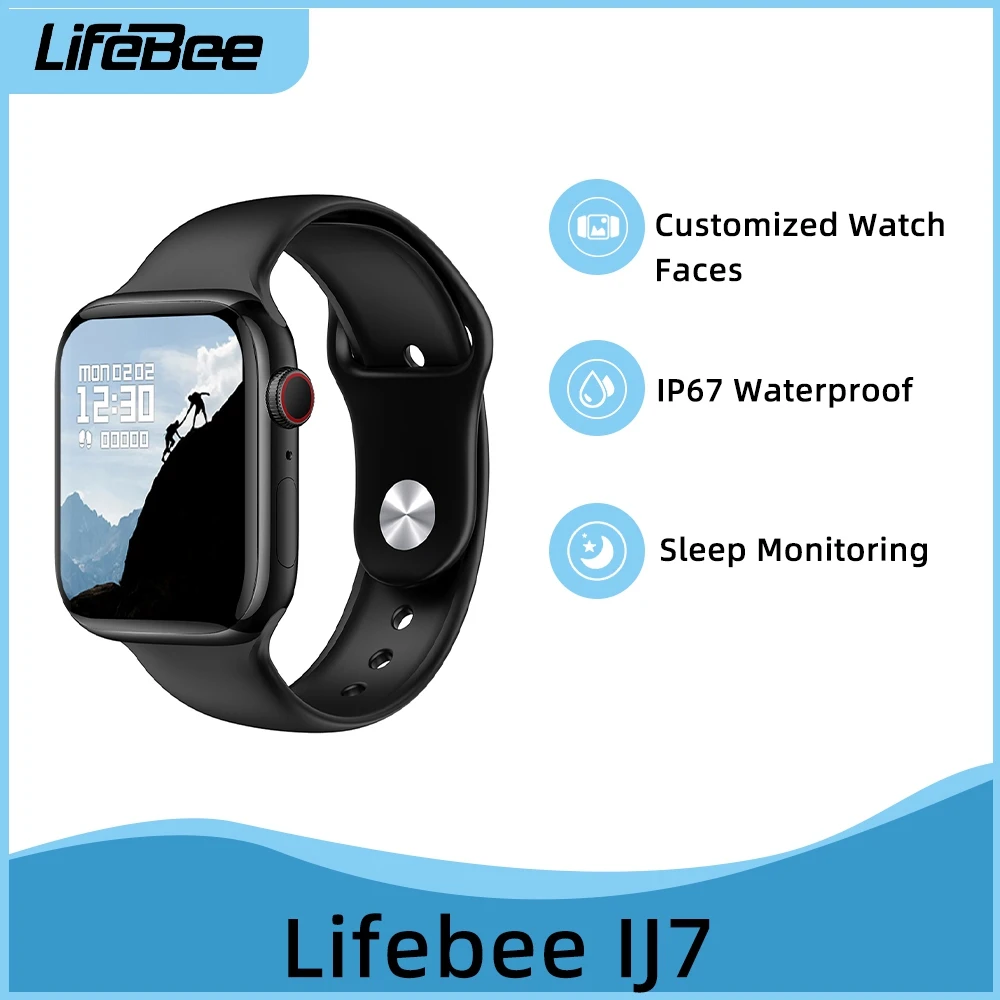 

Смарт-часы LIFEBEE IJ7, фитнес-трекер с монитором сердечного ритма, монитором сна, часы для здоровья, водонепроницаемые женские Смарт-часы для ...