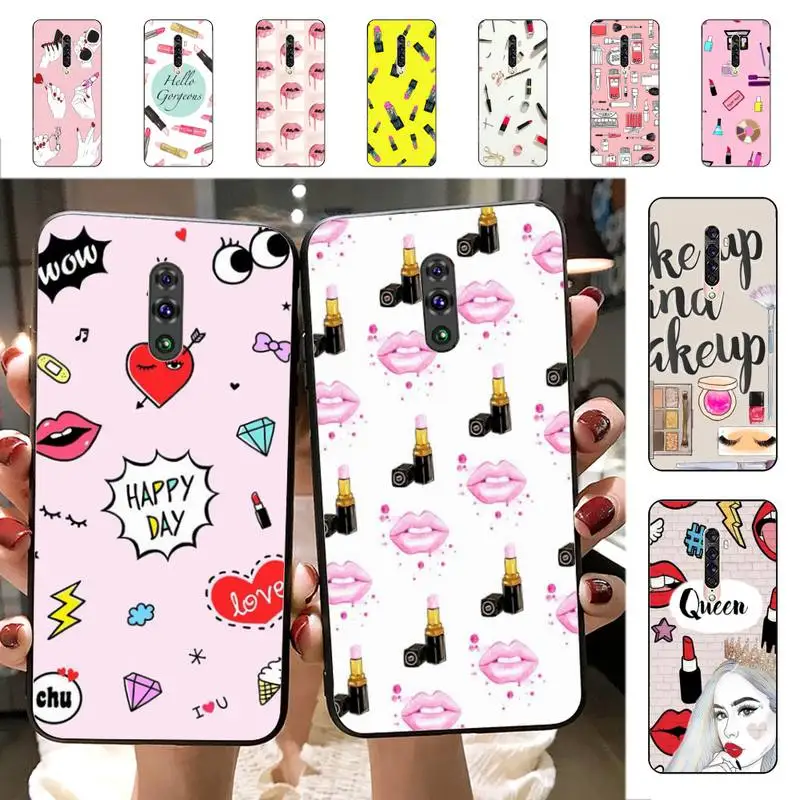 

Disgusting lipstick Phone Case for Vivo Y91C Y11 17 19 17 67 81 Oppo A9 2020 Realme c3