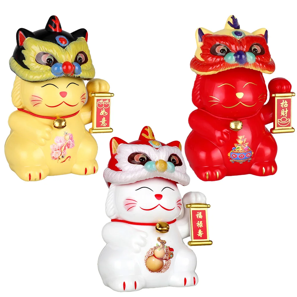 Светочувствительный автоматический танец льва LuckyCat солнечный автомобильные