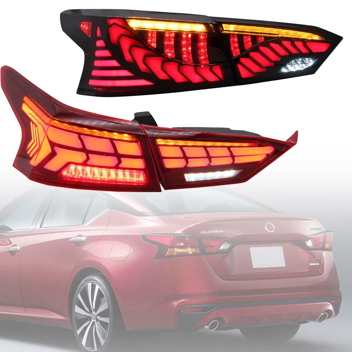 

Задний фонарь для Nissan Altima 2019, 2 шт., задний фонарь красного, черного цвета, Аксессуары для автомобилей