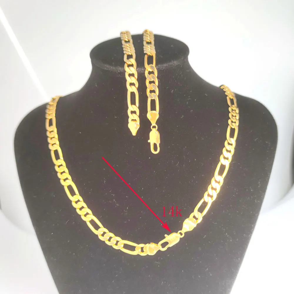 

Mens And Women’s 14k Yellow Gold Filled Jewelry Set Necklace and Bracelet Set