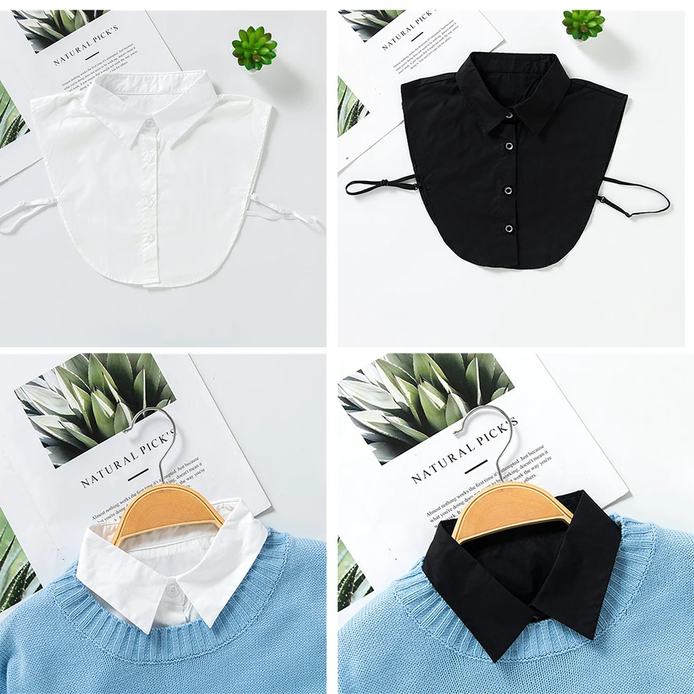 

Fake Tie Blouse OL Detachable Shirt Collar False Collar Lapel Women Top Collars Clothes Decoration Pro Office White Half Shirt
