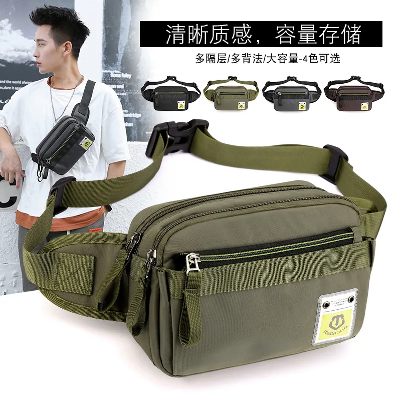 New Trend In men's Casual Sport Chest Pockets Package Inclined close-fitting Pocket Cashier Bag bag Outdoor Running