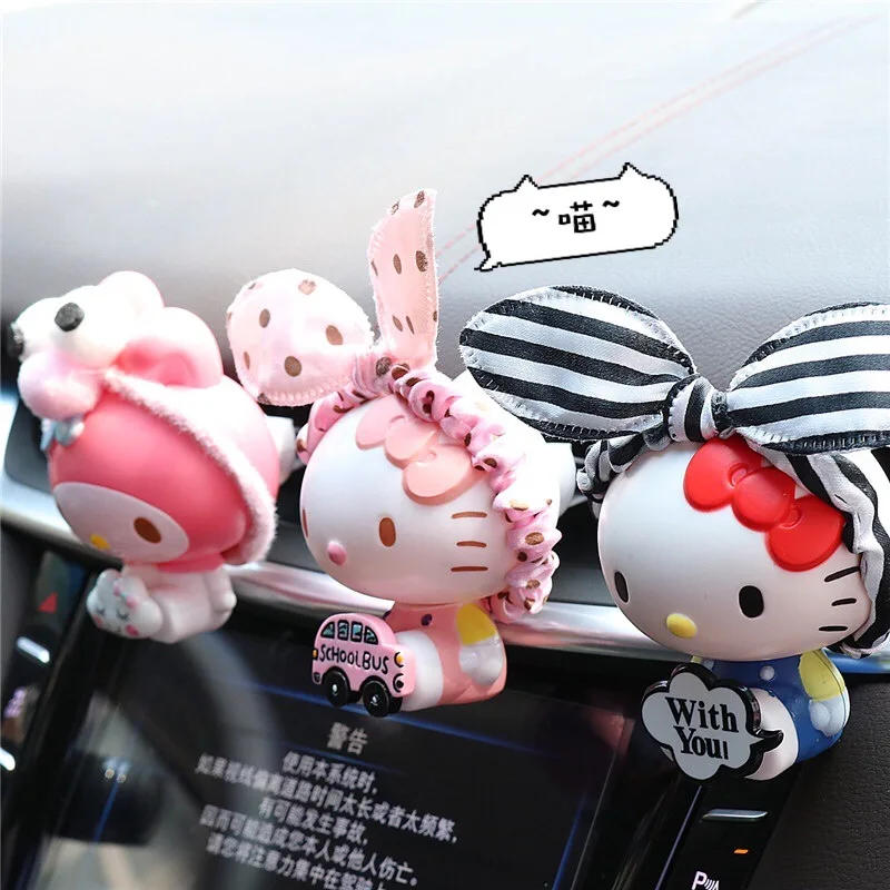 

Kawaii Sanrio Accessories Air Outlet Aromatherapy Hello Kittys Mymelody Cinnamoroll Cute Beauty Car Ornament Pendant Girls Gift